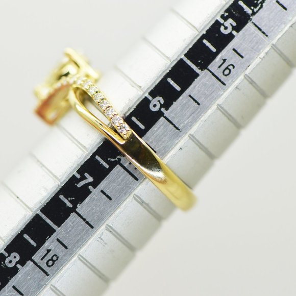 Infinity Split Shank 0.83Ct Natural Pear Diamond Engagement Ring 14K Yellow Gold - Picture 4 of 11